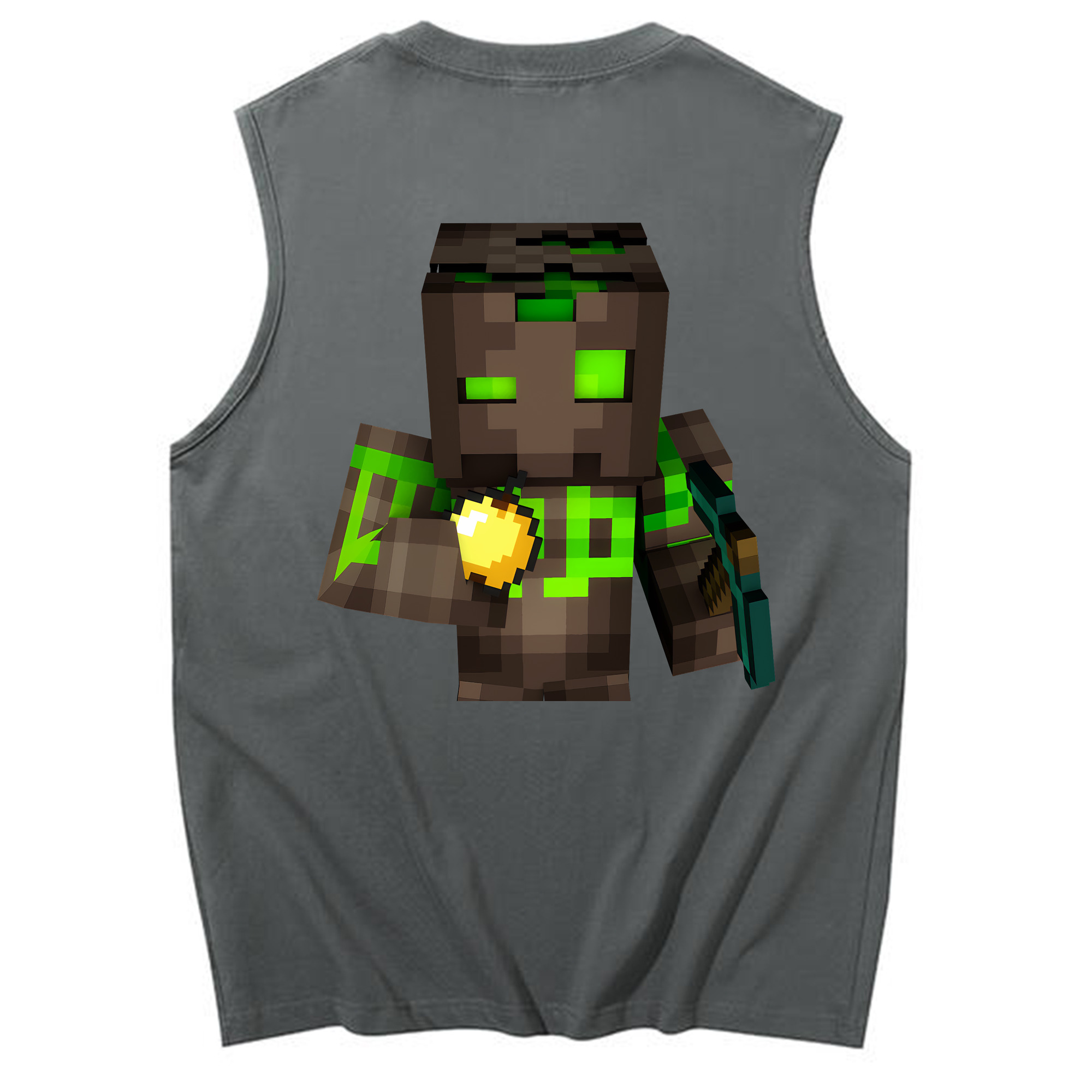 （画像用） マインクラフト ブロックの世界 Minecraft MC Block world コットン100％タンクトップ（背面プリント）